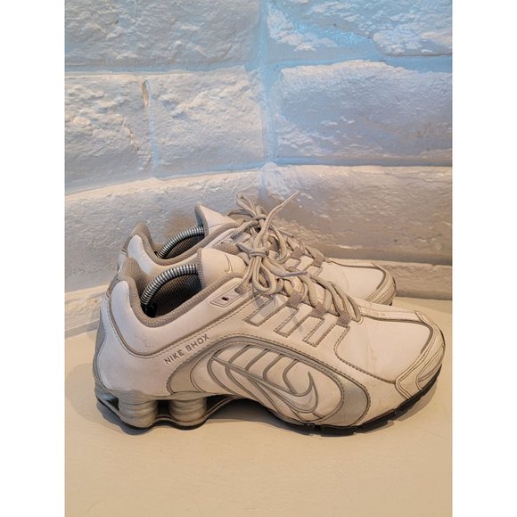 Nike Shoes - Nike Womens Shox Navina Leather 356918 103 White / Metallic Silver size 8.5